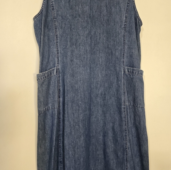 Vintage Blue Denim Jumper / Overall Maxi Dress | Size P (Petite) - Picture 3 of 7